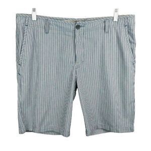 Tommy Bahama Paradise Nation Shorts  Men's 35  Cotton Flat Front - Blue Stripes